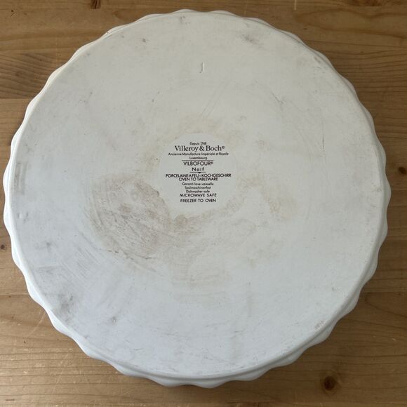 Villeroy & Boch Naif Wedding Porcelain Quiche/Pie/Tart Plate Laplau Vilbofour - Picture 4 of 7